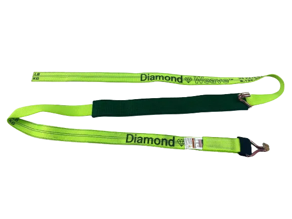 14 Feet Diamond Weave Replacement Wheel Strap with Low Pro Sleeve (Wire Hook)