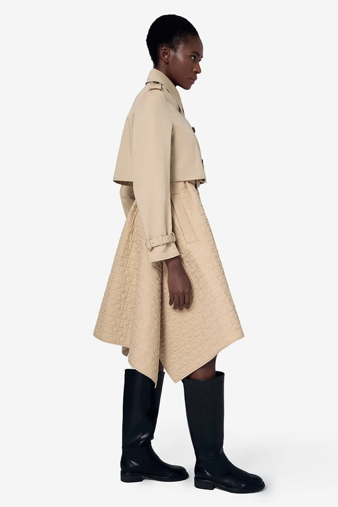 2-In-1 CROPPED TRENCH WITH DETACHABLE GILET