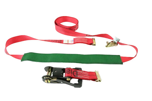 2" x 11' DIAMOND WEAVE 3 POINT HD Ratchet Wheel Strap With 2' Low Profile Grip Sleeve (E-Track)