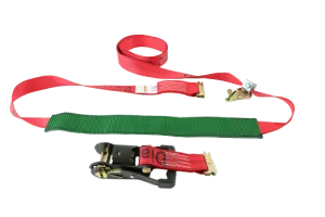 2" x 11' DIAMOND WEAVE 3 POINT HD Ratchet Wheel Strap With 2' Low Profile Grip Sleeve (E-Track)