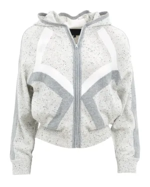 Anka Cashmere Intarsia Zip Up