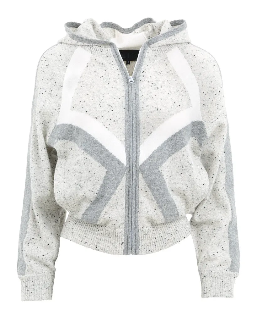 Anka Cashmere Intarsia Zip Up