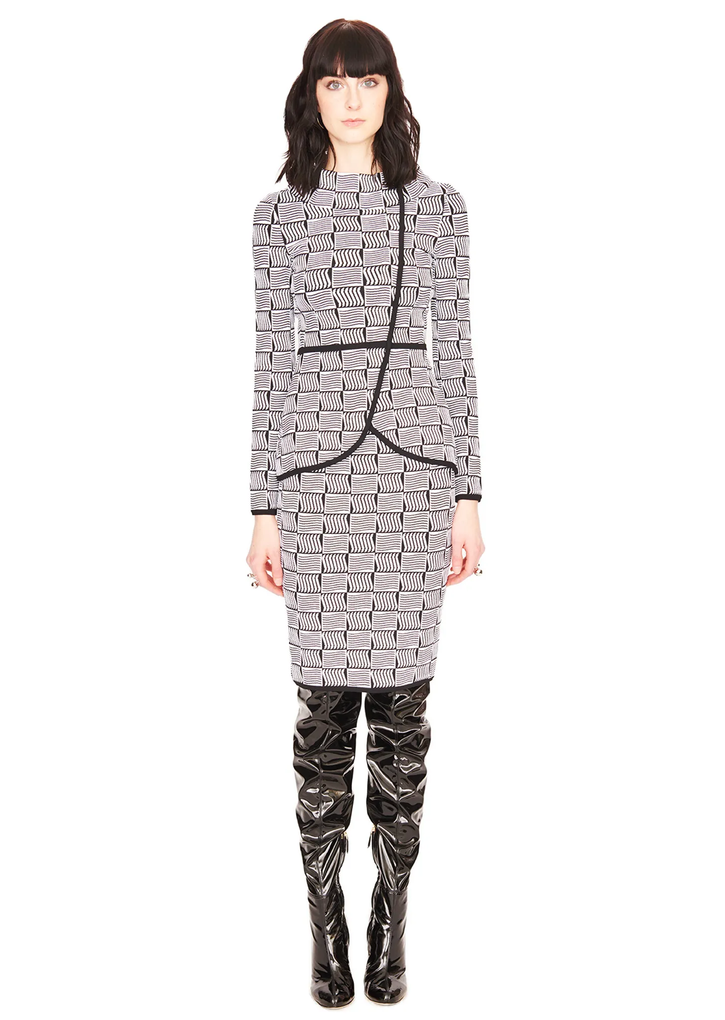 Arnaude - Jackie O Style, White and Black Lightweight Jacket