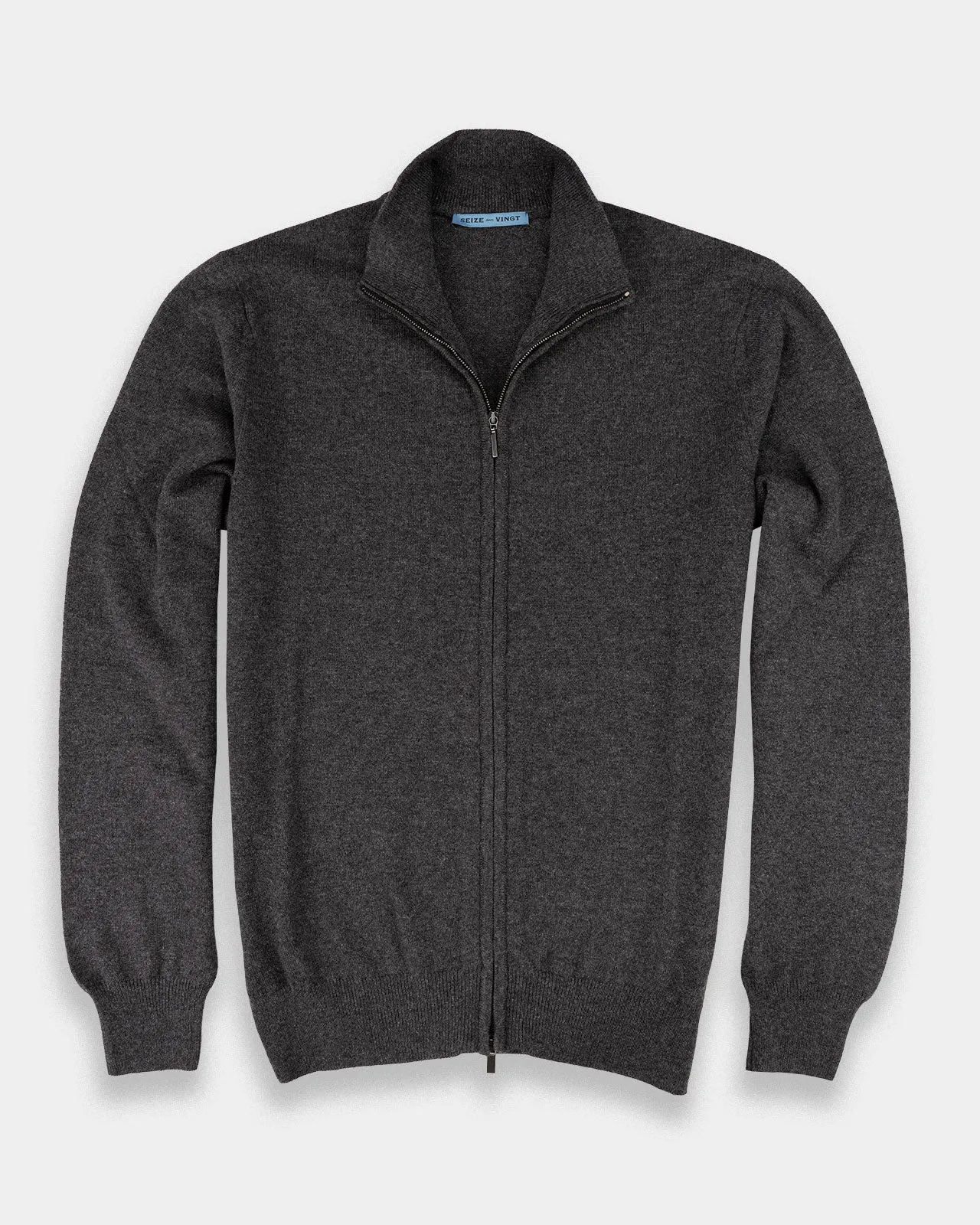 Aspen Gray Cashmere Classic Zip-Front (Sale Size XL Only)