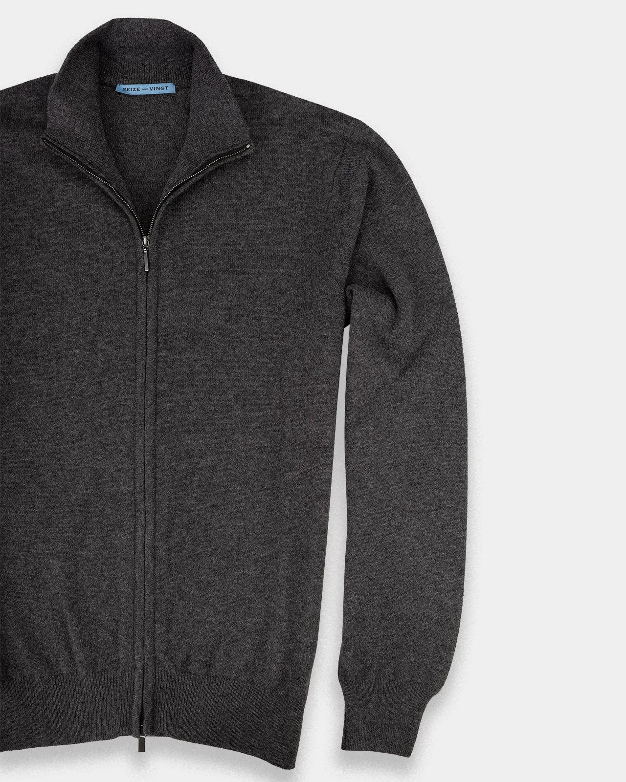 Aspen Gray Cashmere Classic Zip-Front (Sale Size XL Only)