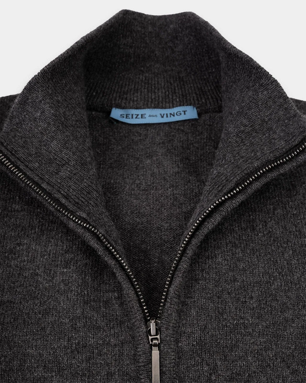 Aspen Gray Cashmere Classic Zip-Front (Sale Size XL Only)