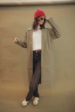 Aura Long Jackets in Olive