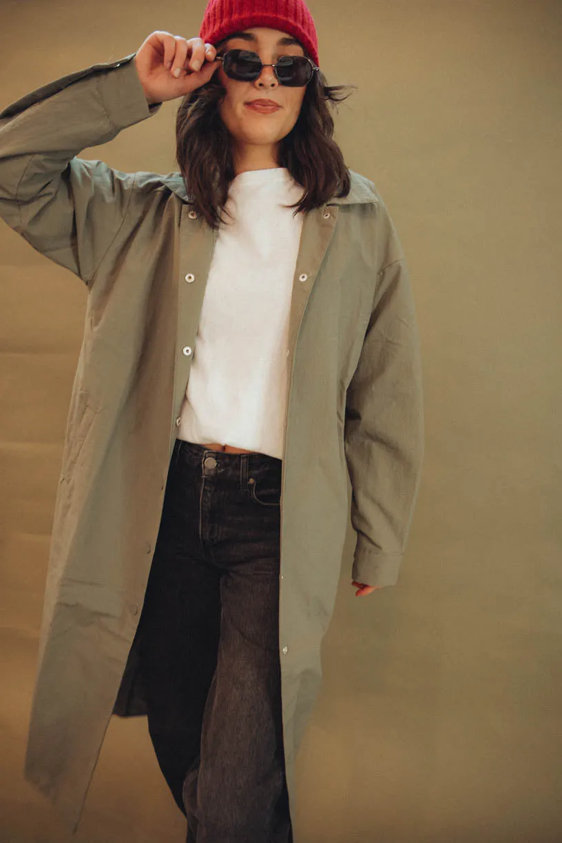 Aura Long Jackets in Olive