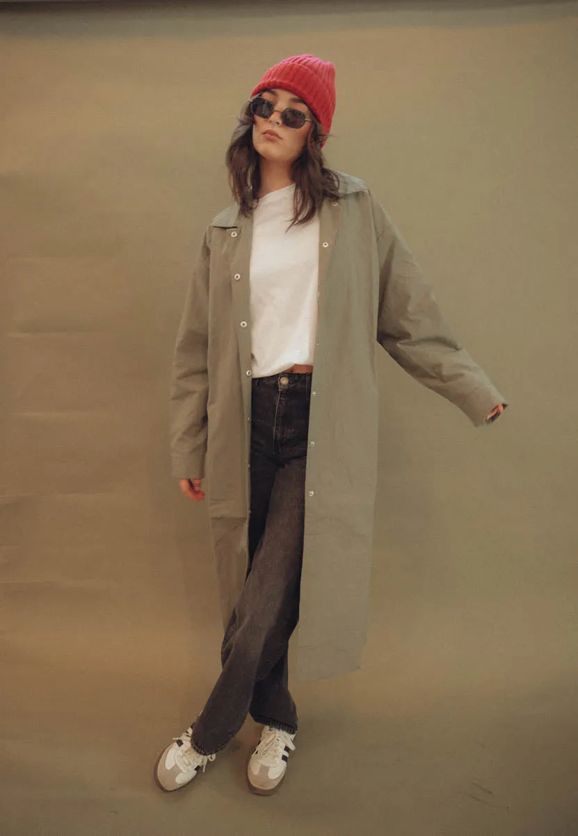 Aura Long Jackets in Olive