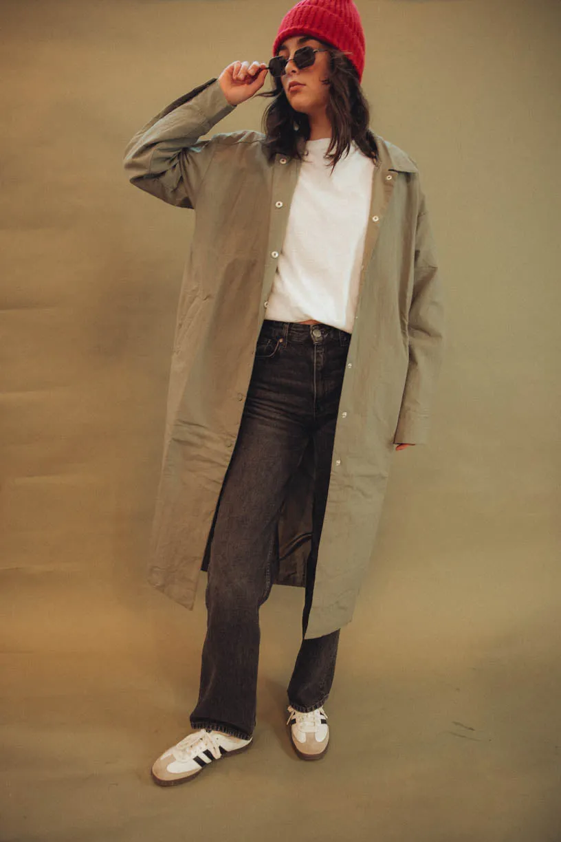 Aura Long Jackets in Olive