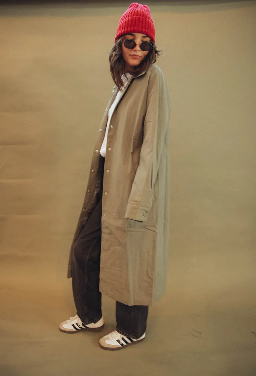 Aura Long Jackets in Olive