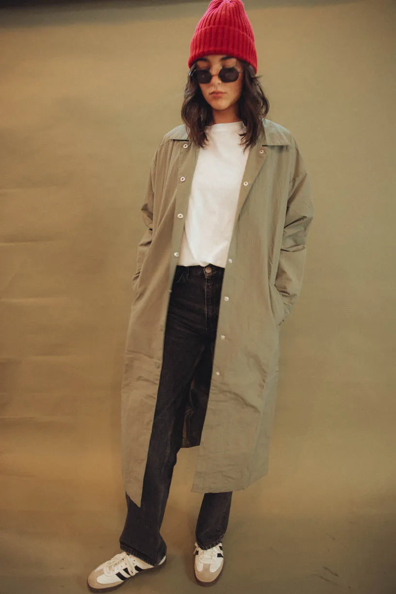 Aura Long Jackets in Olive