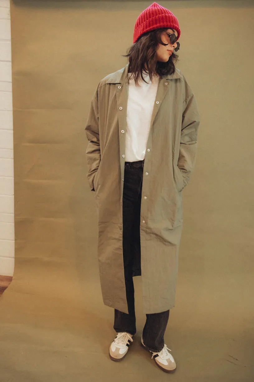 Aura Long Jackets in Olive