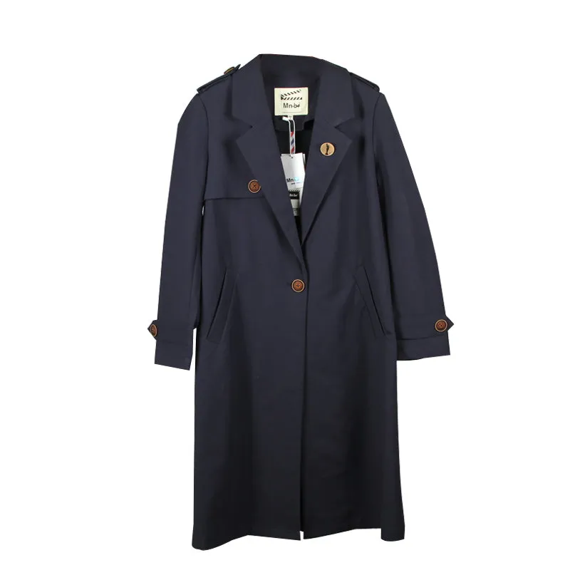 Autumn Women's Suit Collar Single-breasted Long Trench Coat