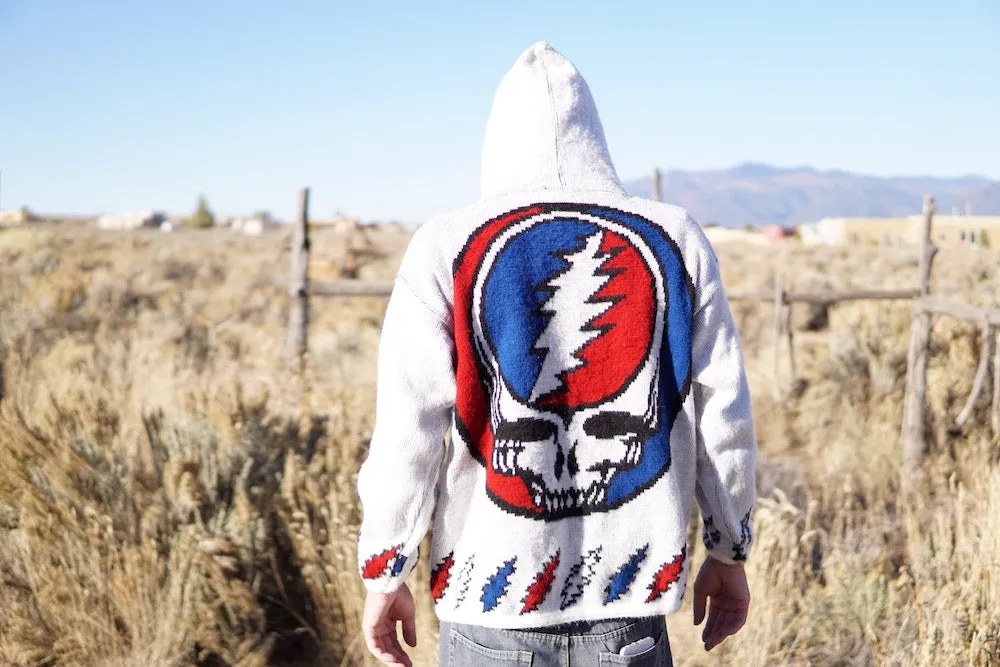 Baby Alpaca Wool Hoodie - Red, White & Blue - Stealy