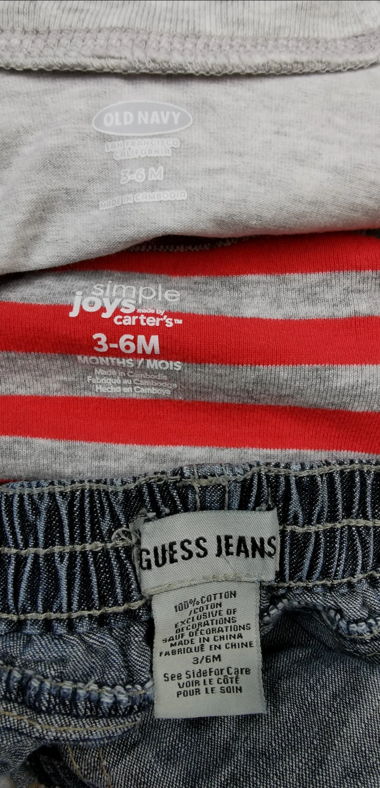 BABY BOY SIZE 3/6 MONTHS - GUESS, OLD NAVY & CARTER'S, 3 Piece Mix N Match Fall Outfit EUC B14