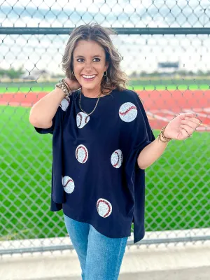 Baseball Babe Oversized Sequin Tee