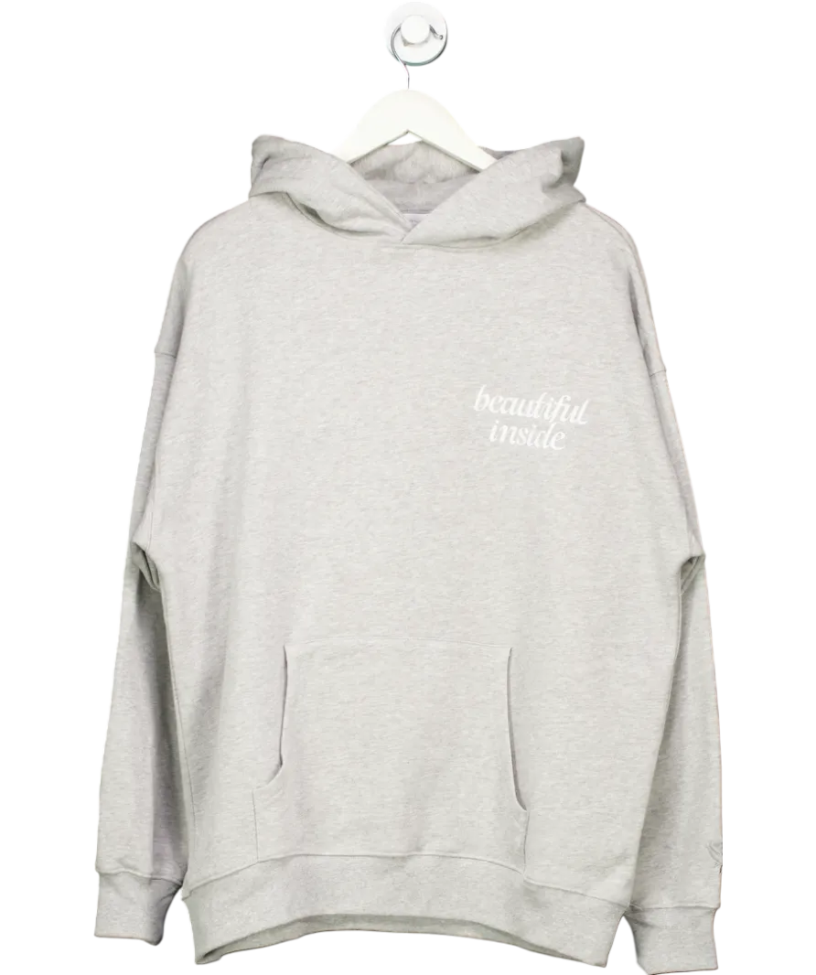 Beautifully said Grey Beautiful Inside Logo Hoodie UK S