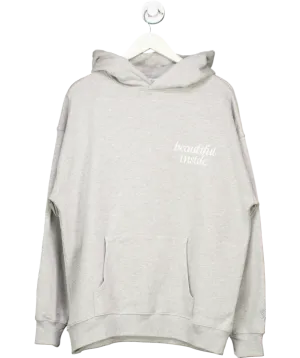 Beautifully said Grey Beautiful Inside Logo Hoodie UK S