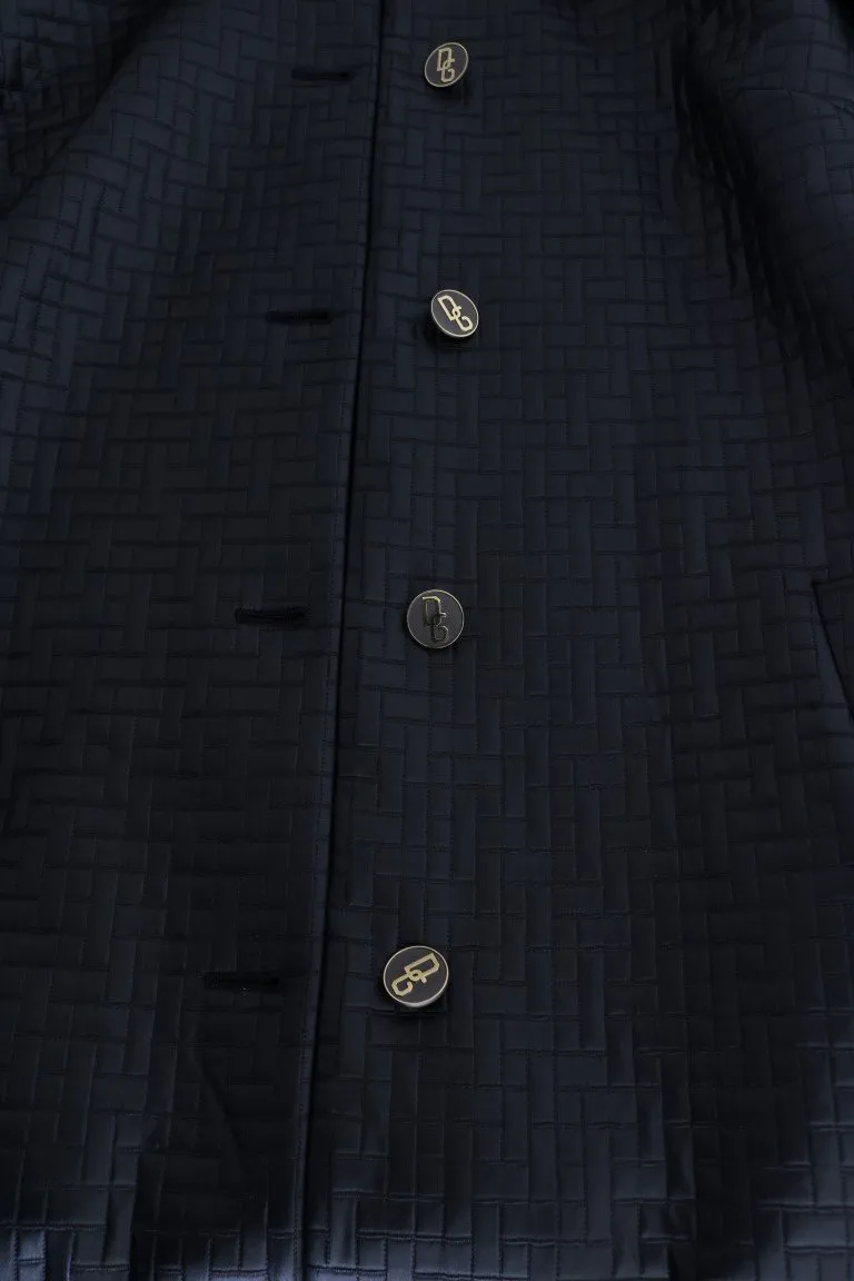 Black Gold Button Classic Coat
