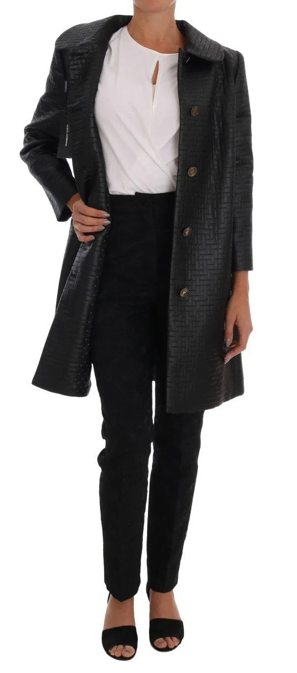 Black Gold Button Classic Coat