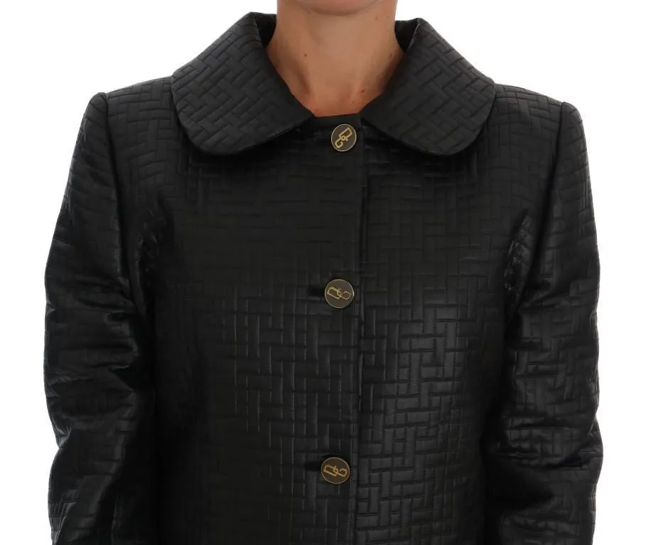 Black Gold Button Classic Coat