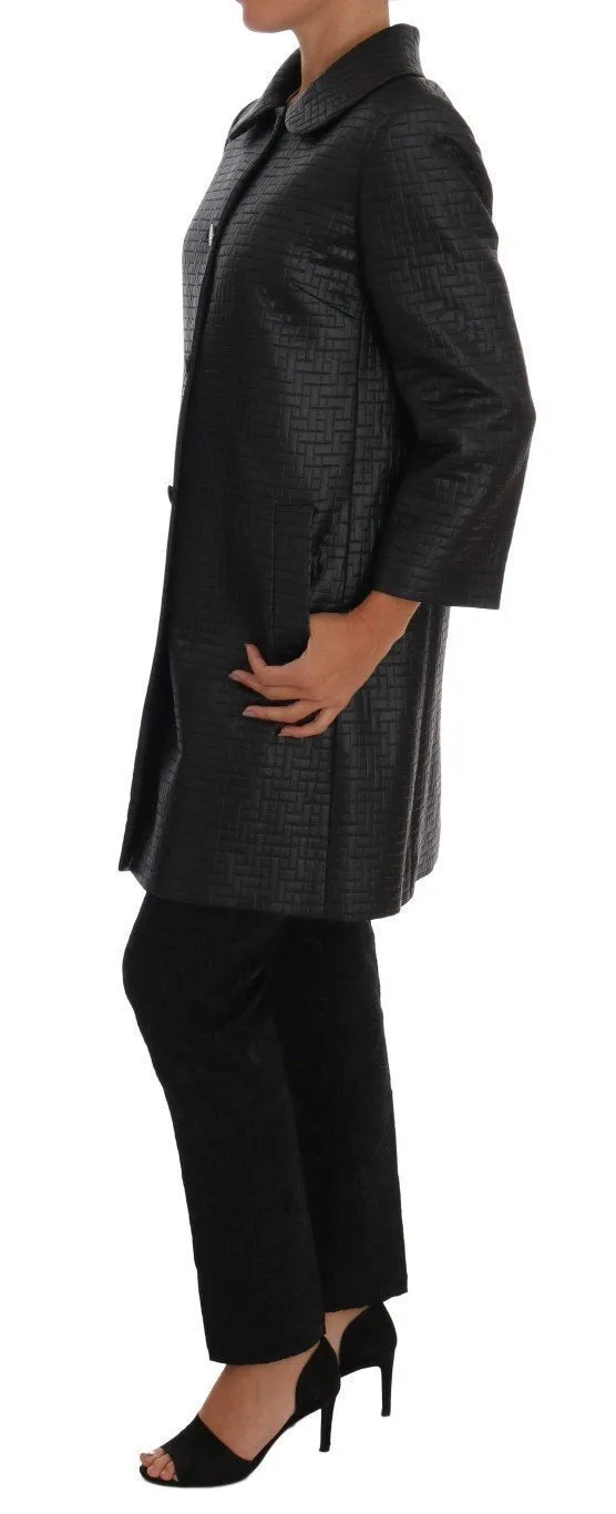 Black Gold Button Classic Coat