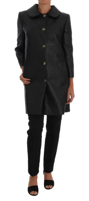 Black Gold Button Classic Coat
