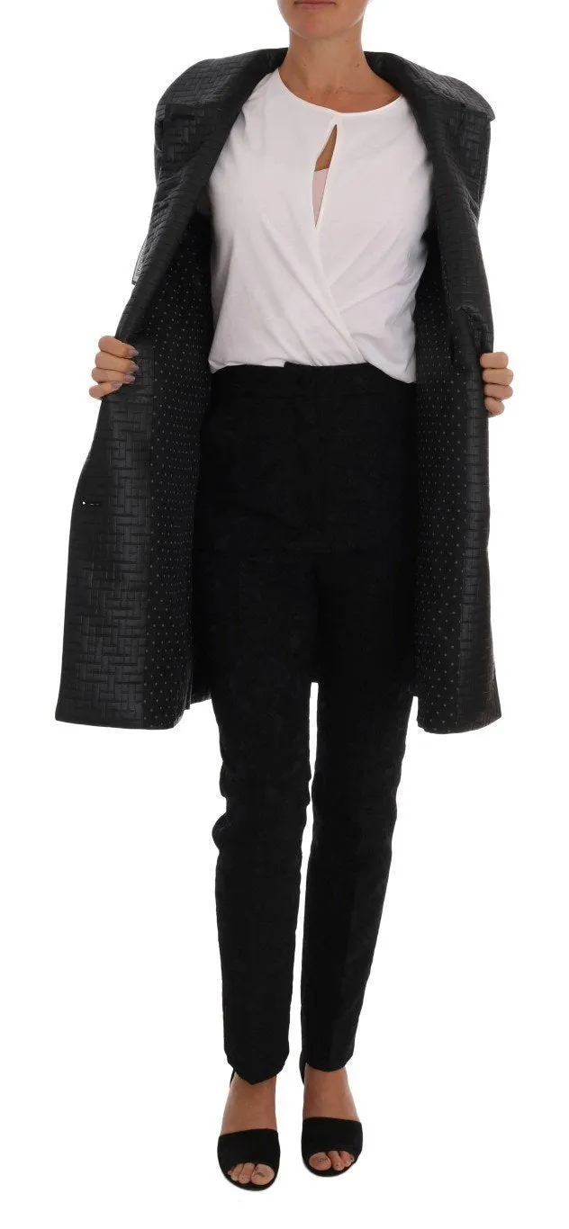 Black Gold Button Classic Coat