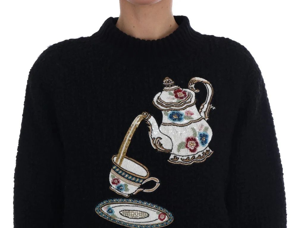 Black Wool Cashmere Sweater