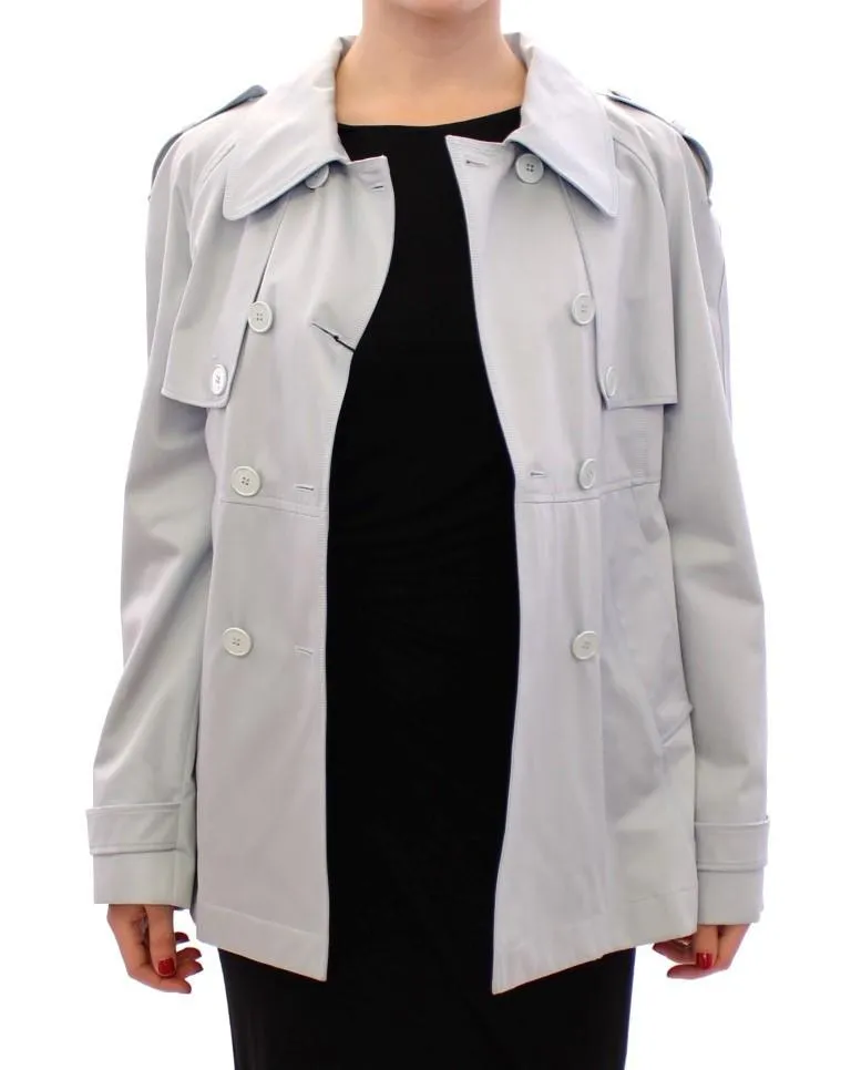 Blue Formal Dress Trench Jacket Coat
