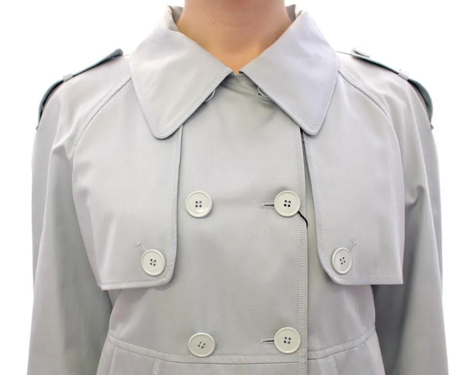 Blue Formal Dress Trench Jacket Coat