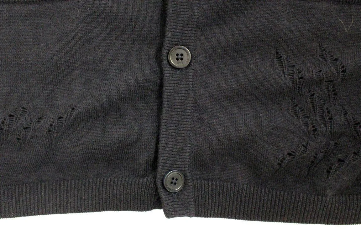 Blue wool cardigan sweater