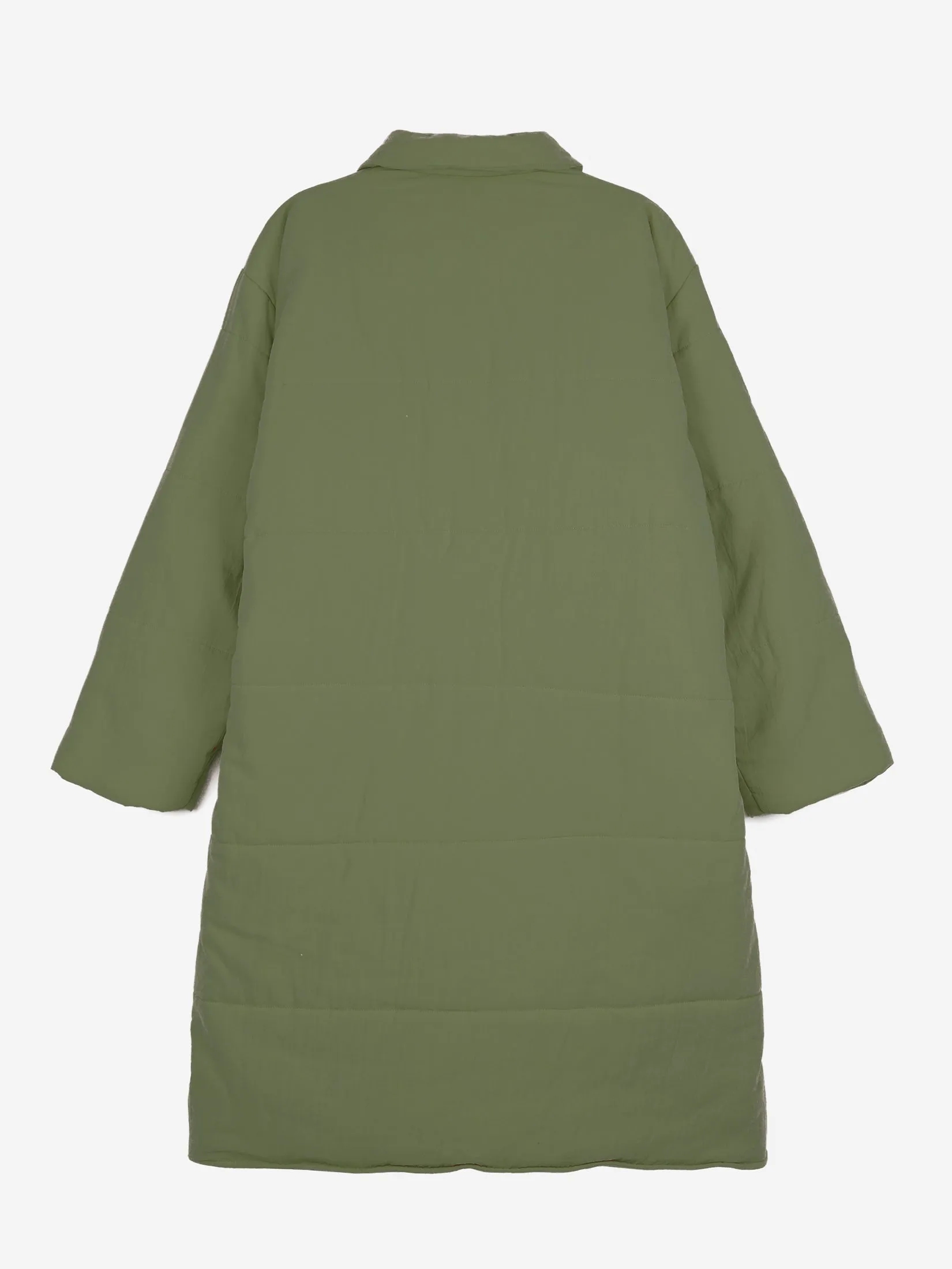 Bobo Choses Long Padded Coat in olive green