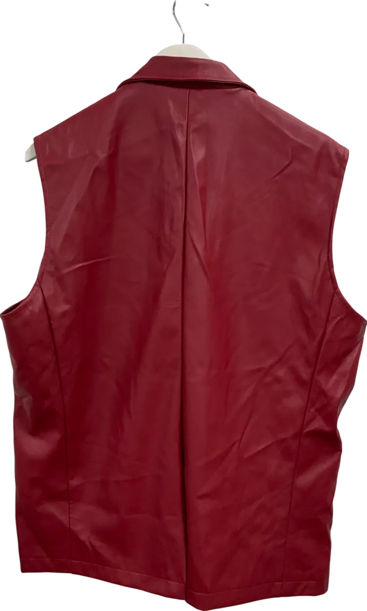 boohooMan Red Sleeveless Pu Single Breasted Suit Jacket UK 38" CHEST