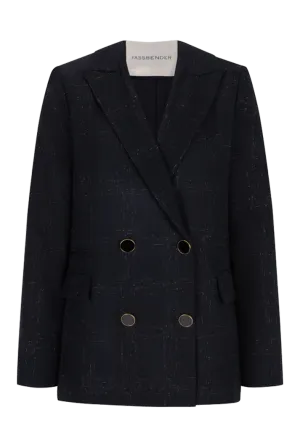 Boxy Double Breasted Wool Blazer