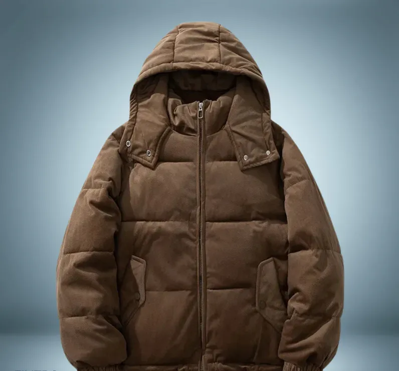 Brown - down jacket with hood