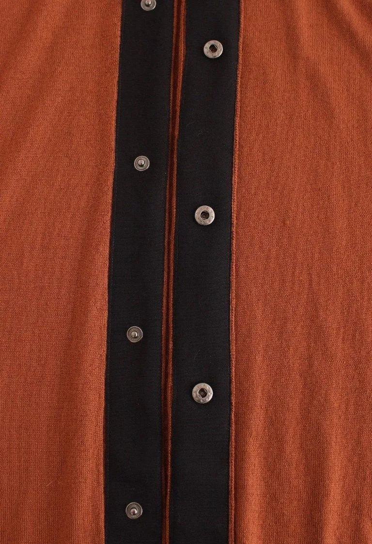 Brown wool maxi long cardigan