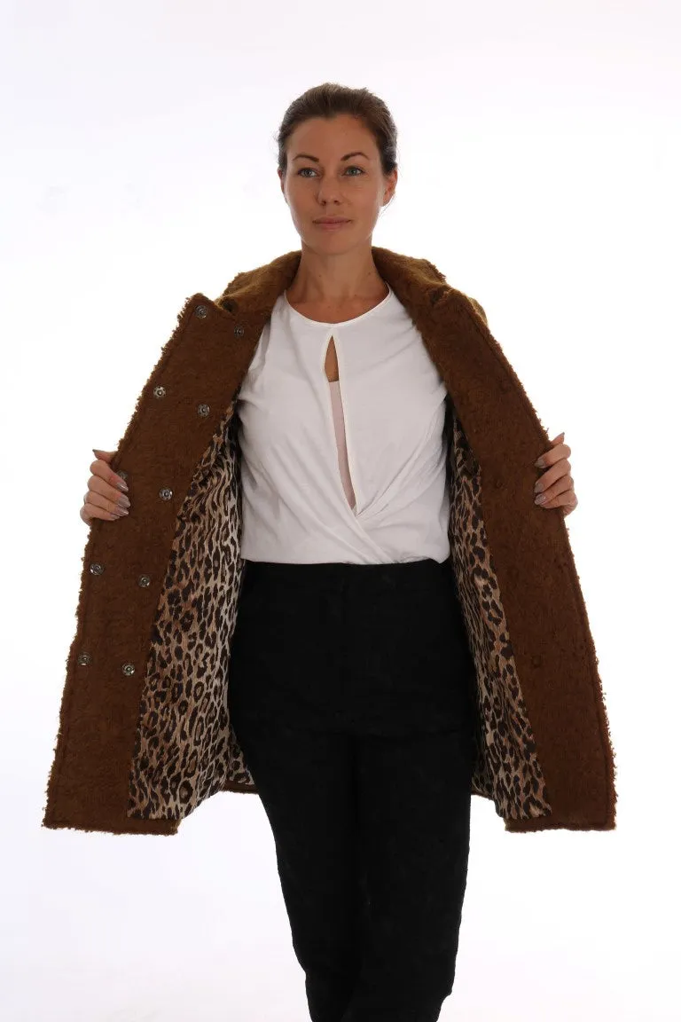 Brown Wool Mohair Double Breasted Jacket