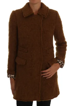Brown Wool Mohair Double Breasted Jacket