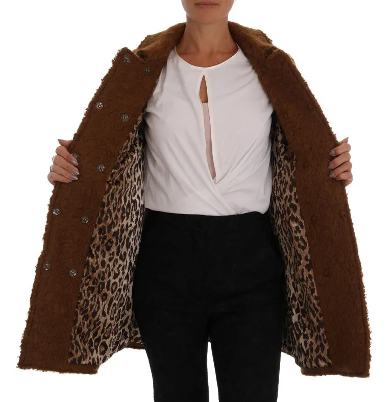 Brown Wool Mohair Double Breasted Jacket