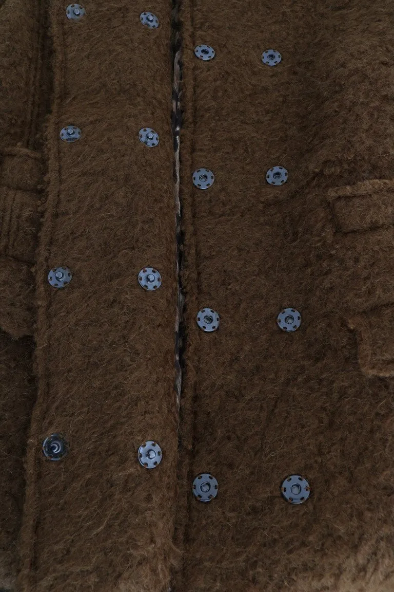 Brown Wool Mohair Double Breasted Jacket