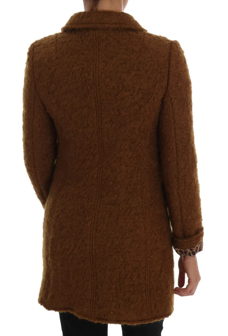 Brown Wool Mohair Double Breasted Jacket
