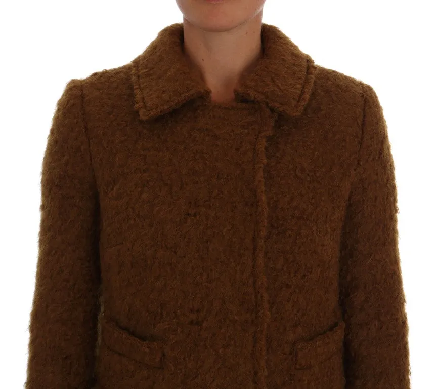 Brown Wool Mohair Double Breasted Jacket