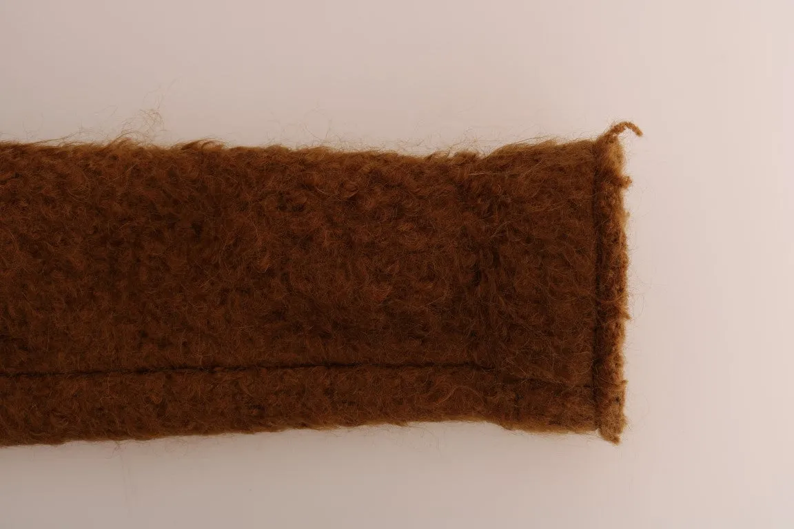 Brown Wool Mohair Double Breasted Jacket