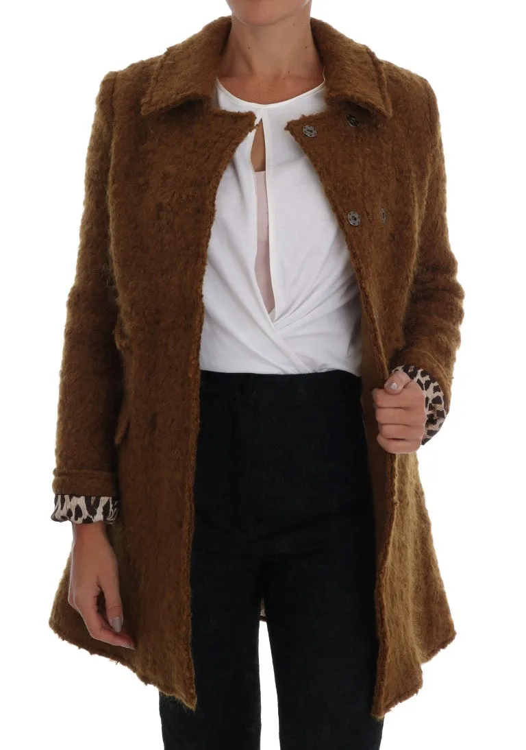 Brown Wool Mohair Double Breasted Jacket