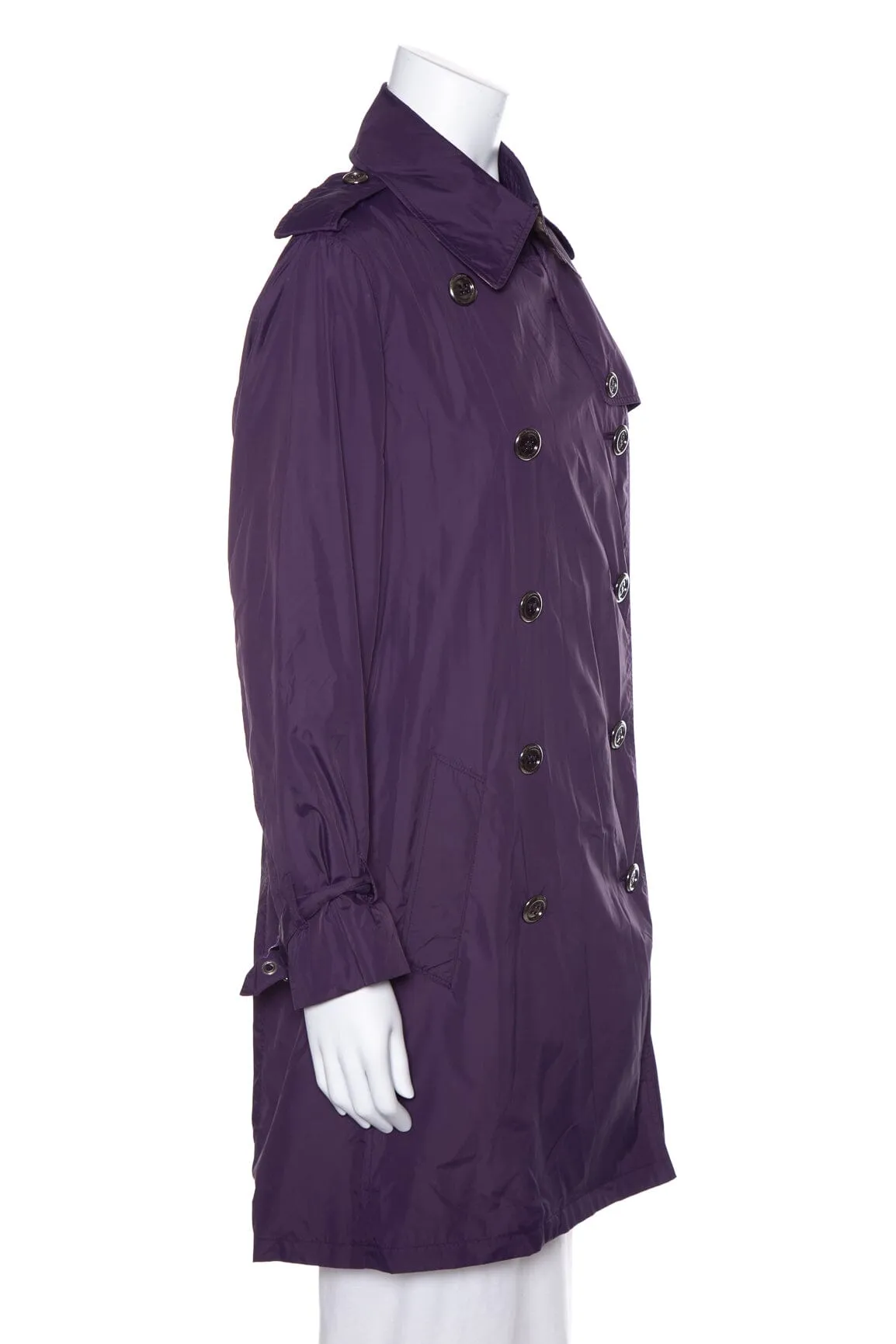 Burberry Purple Nylon Trench Jacket SZ 10