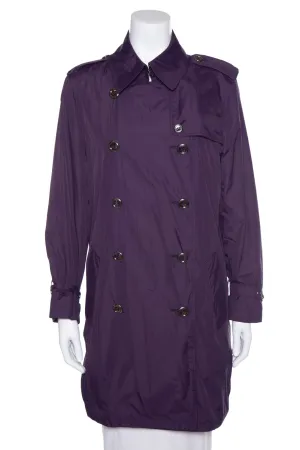 Burberry Purple Nylon Trench Jacket SZ 10