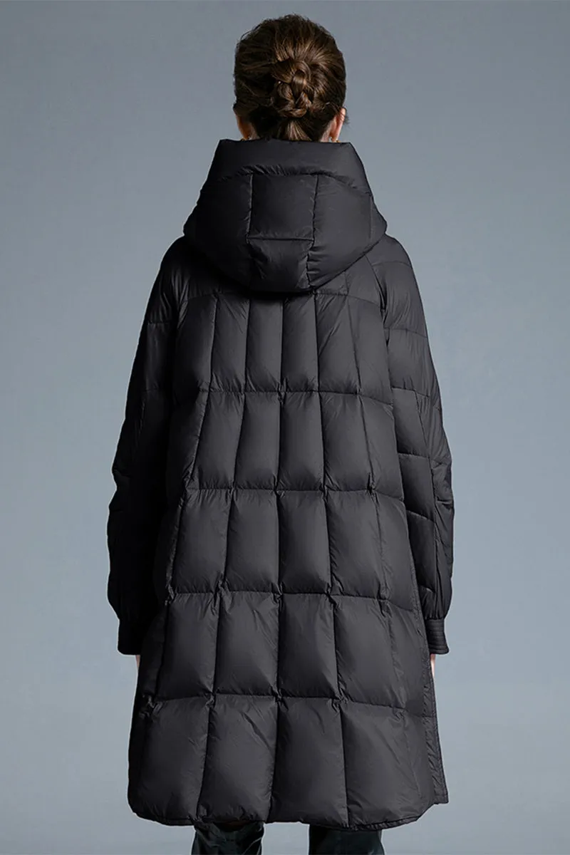 Casual Pocket Zipper White duck down Hooded Outerwear(Down content 86%~90%)