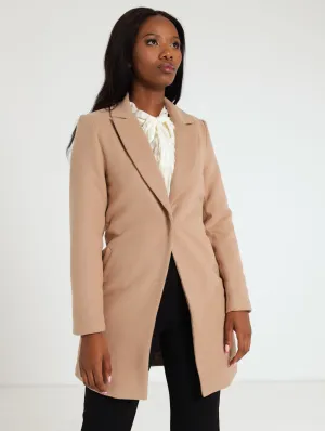 Charlotte Single Breasted Coat - Beige